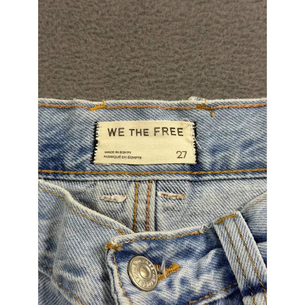 Free People We The Free Denim Shorts 27 Light Washed Distressed Cutoff Raw Hem